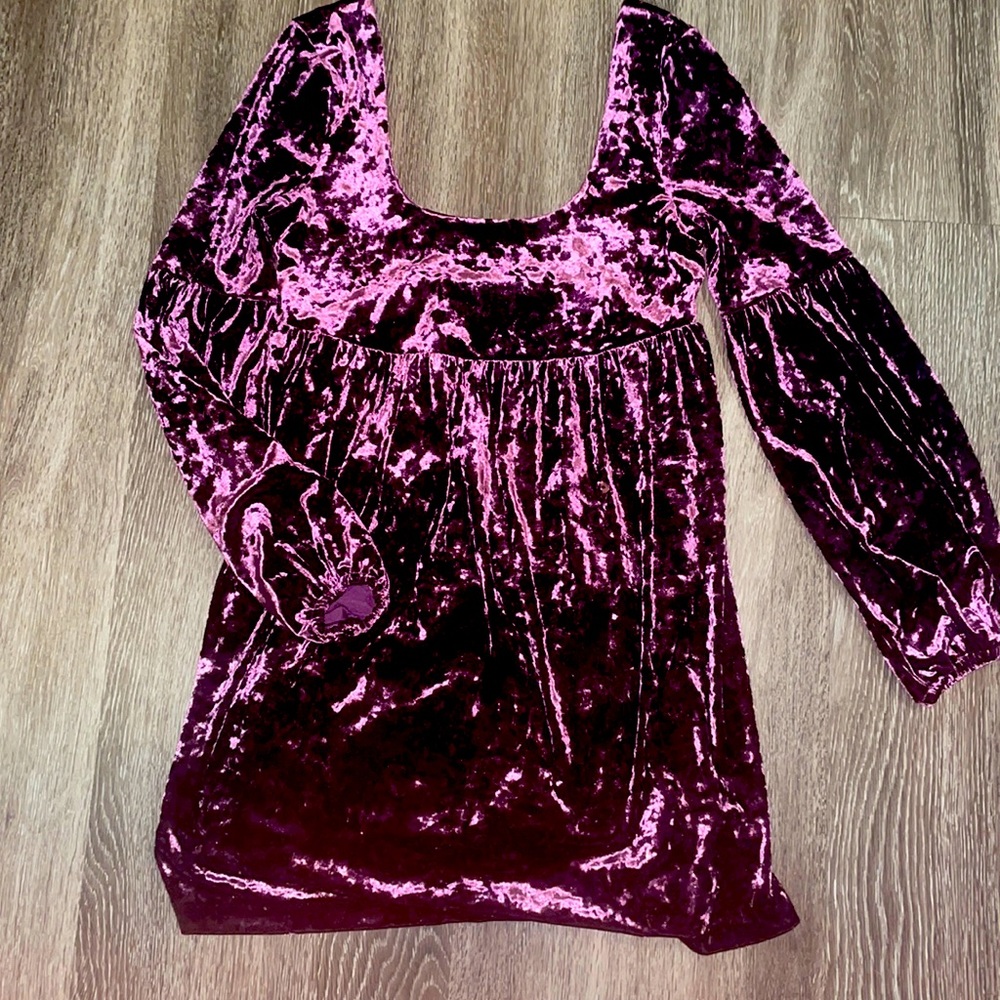 Purple Velvet Mini Dress